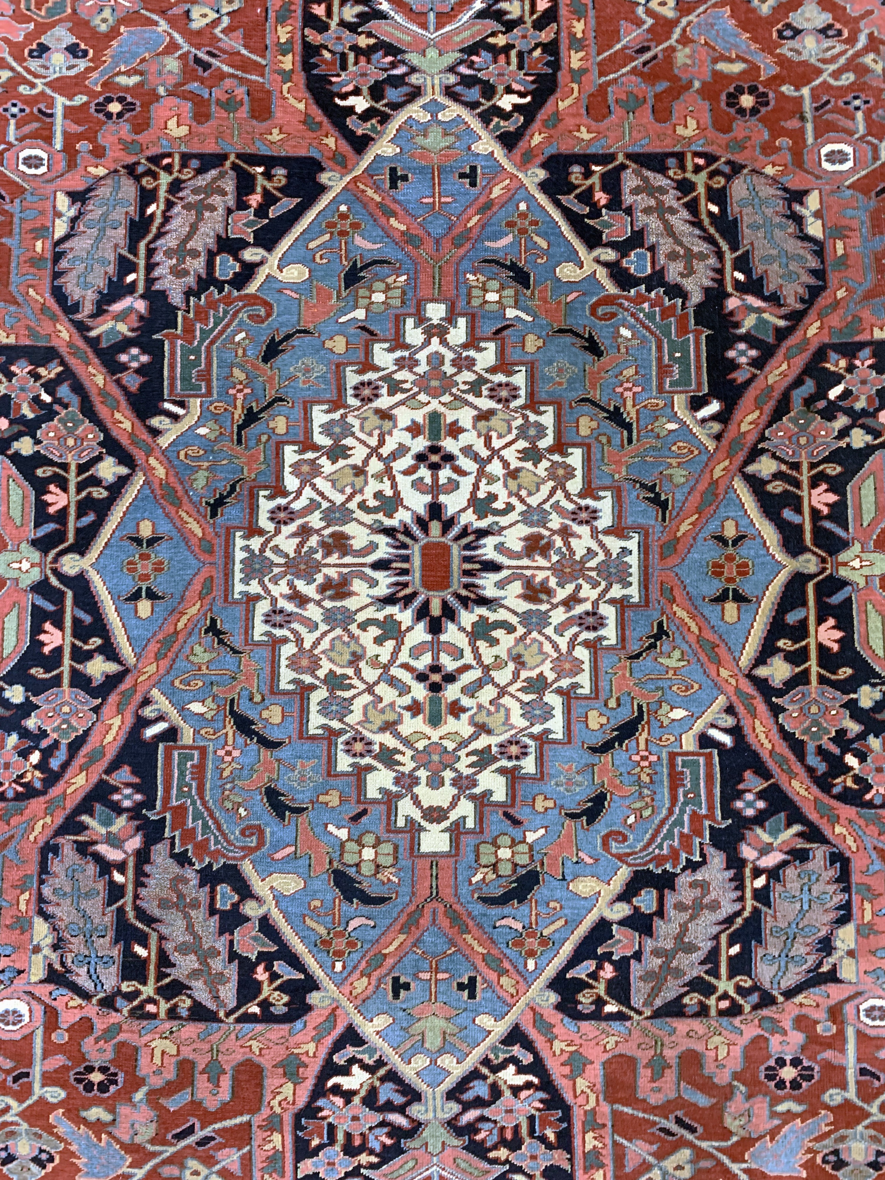 Detail d: Heriz"Sharabian"antik Persien, Sakineh-Khanoom Design, 19.Jhd, Wolle auf Baumwolle, ca. 349 x 251 cm, EHZ:(gleichmäßig dünn), ...