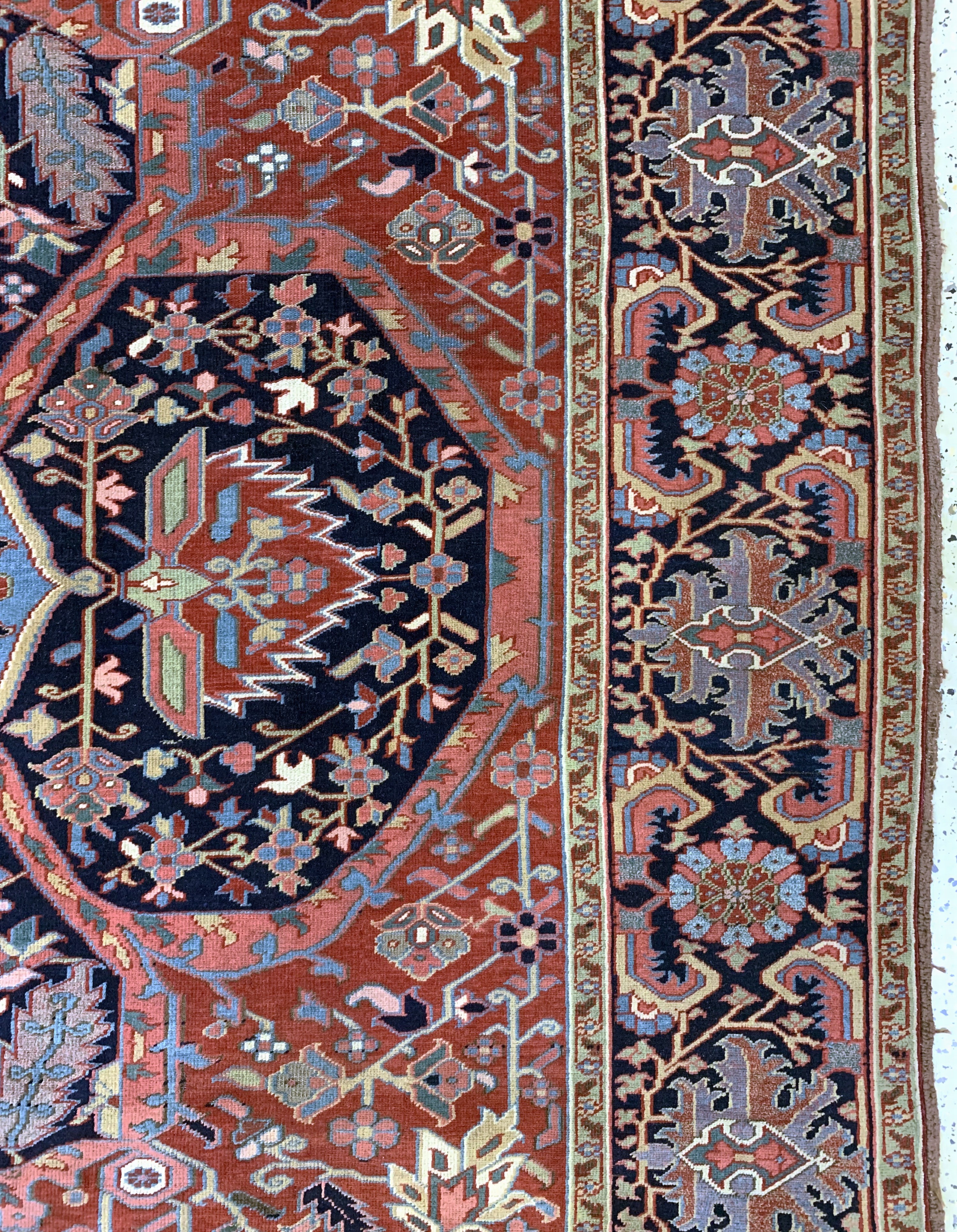 Detail f: Heriz"Sharabian"antik Persien, Sakineh-Khanoom Design, 19.Jhd, Wolle auf Baumwolle, ca. 349 x 251 cm, EHZ:(gleichmäßig dünn), ...