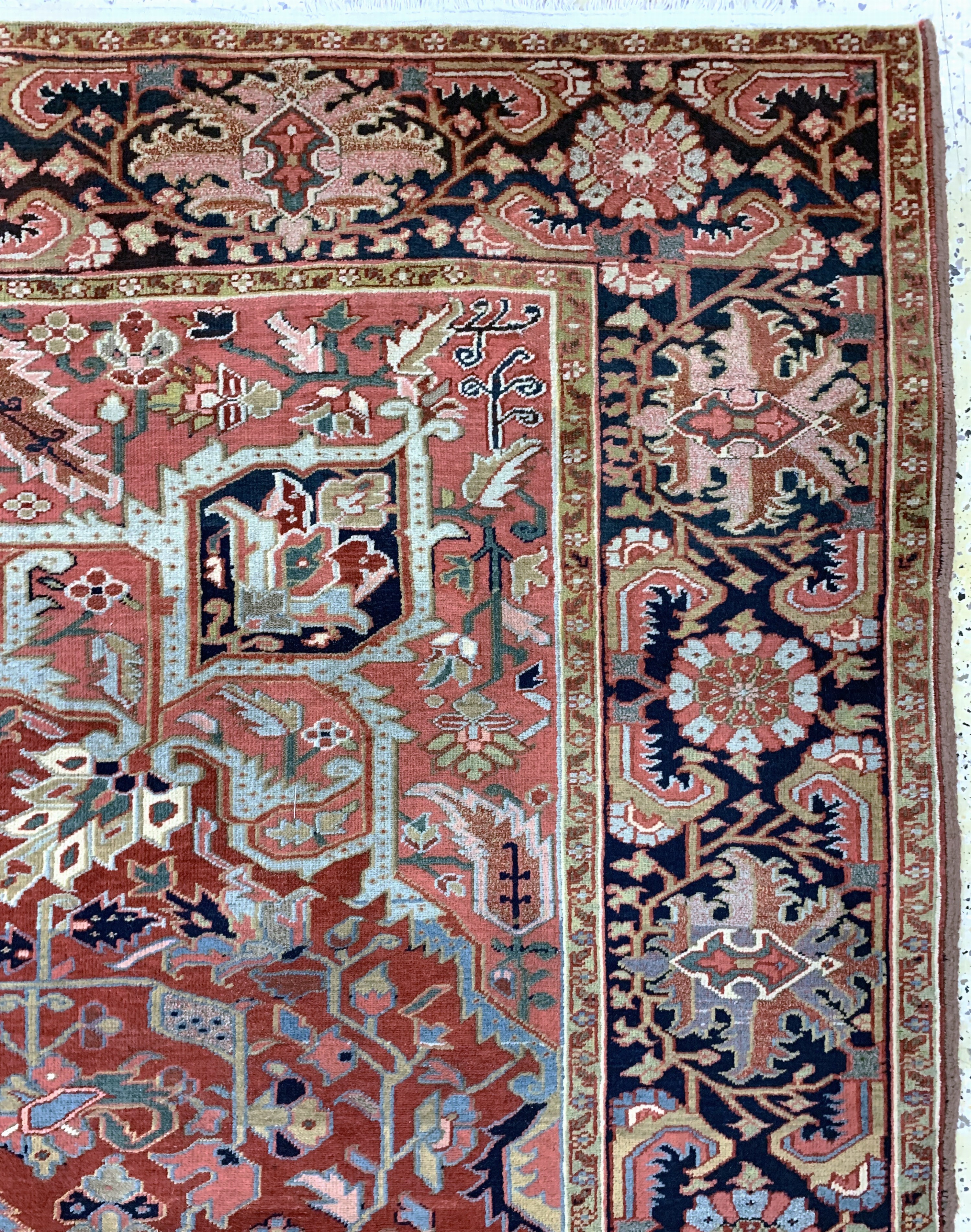 Detail i: Heriz"Sharabian"antik Persien, Sakineh-Khanoom Design, 19.Jhd, Wolle auf Baumwolle, ca. 349 x 251 cm, EHZ:(gleichmäßig dünn), ...