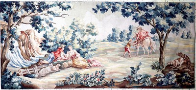 Image Feine Antike Tapisseri, Frankreich, um 1900, Wolle auf Baumwolle, ca. 252 x 112 cm, ...