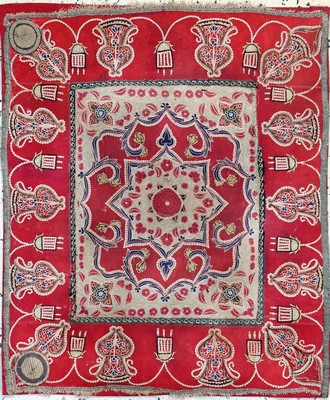 Image ´Rasht-Susani´antik, Persien, 19.Jhd, Seiden/Baumwoll-Metallstickerei, ca. 72 x 60cm, ...