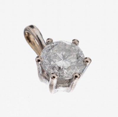 Image 18 kt gold brilliant-pendant, WG 750/000, brilliant approx. 0.77 Crystal(I)Faint ...