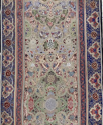 27005806b - Seltene´Rasht-Susani´antik, Persien, 19.Jhd, Seide-Baumwollstickerei, ca. 370 x 110cm, ...