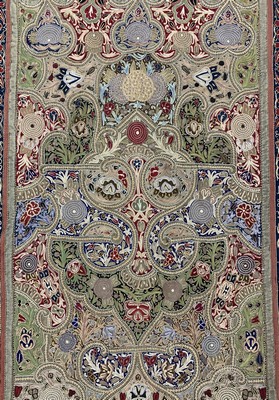 27005806i - Seltene´Rasht-Susani´antik, Persien, 19.Jhd, Seide-Baumwollstickerei, ca. 370 x 110cm, ...