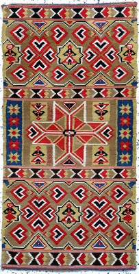 Image Feine Rölakan Täcke antik, Südschweden, Skäne-Gebiet, 19.Jhd, Wolle gewebt auf ...