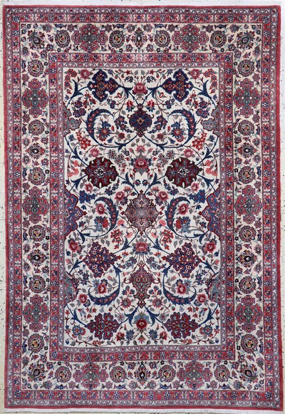 Image Esfahan fein antik, Persien, um 1900, Korkwolle auf Baumwolle, ca. 225 x 153 cm, EHZ: ...