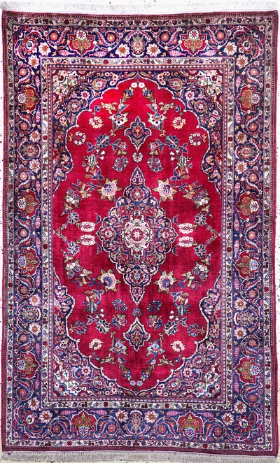 Image Seiden Keschan fein alt, Persien, um 1920-1930, reine Naturseide, ca. 200 x 125 cm,EHZ: ...