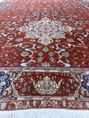 27005830f - Täbriz fein´Auftragsarbeit´, Persien, um 1900, Korkwolle auf Baumwolle, ca. 305 x 245 ...