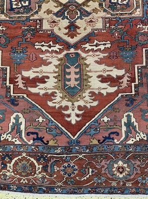 27005837b - Heriz´Serapi´antik, Persien, 19.Jhd, Wolle auf Baumwolle, ca. 396 x 305 cm, gereinigt, ...