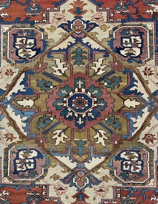 27005837e - Heriz´Serapi´antik, Persien, 19.Jhd, Wolle auf Baumwolle, ca. 396 x 305 cm, gereinigt, ...