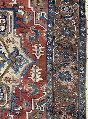 27005837f - Heriz´Serapi´antik, Persien, 19.Jhd, Wolle auf Baumwolle, ca. 396 x 305 cm, gereinigt, ...