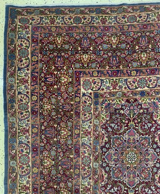 27005839i - Semnan Kork fein signiert, Persien, um 1930-1940, Korkwolle auf Baumwolle, ca. 424 x ...