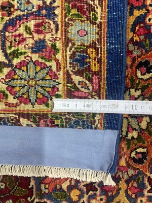 27005839n - Semnan Kork fein signiert, Persien, um 1930-1940, Korkwolle auf Baumwolle, ca. 424 x ...