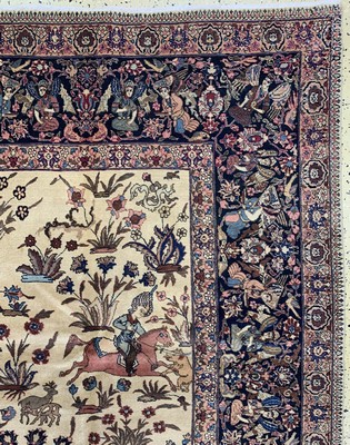 27005844h - Täbriz Kork fein, Persien, um 1920-1930, Korkwolle auf Baumwolle, ca. 455 x 330 cm, ...