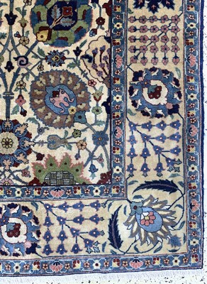 27005853a - Täbriz Kork fein Persien, signiert´Ghalibafie Ghanadi´, um 1920-1930, Korkwolle auf ...