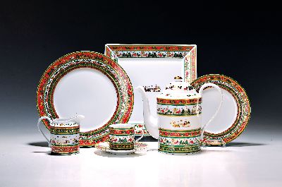 Image Weihnachtsservice/Kaffeeservice, Japan, Maebata, für 11 Personen, Porzellan, ...