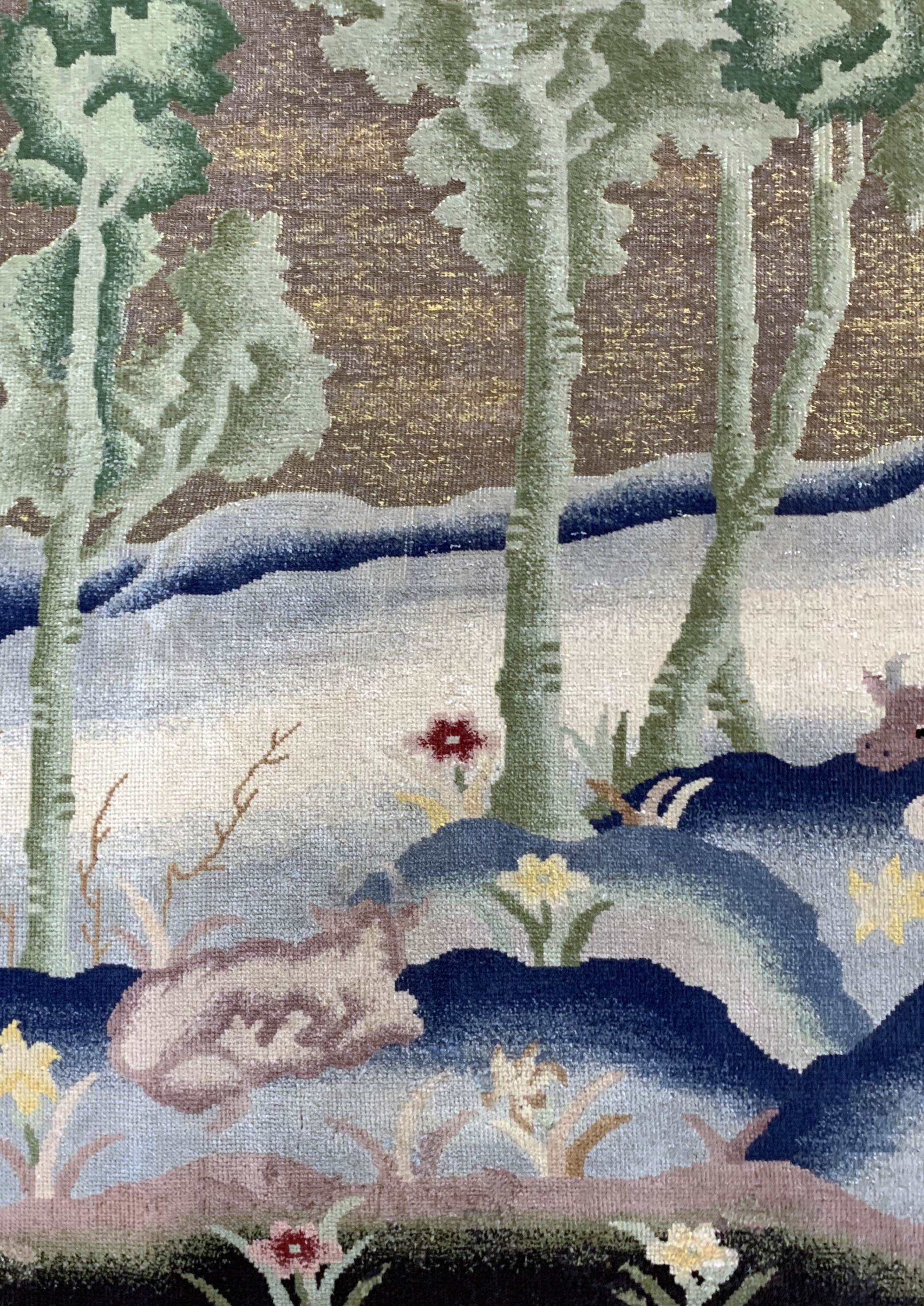 Detail c: Antiker Peking"Metallbrokat", China, 19.Jhd, Wolle auf Baumwolle, ca. 180 x 275 cm, EHZ: 2 (minimal restauriert)