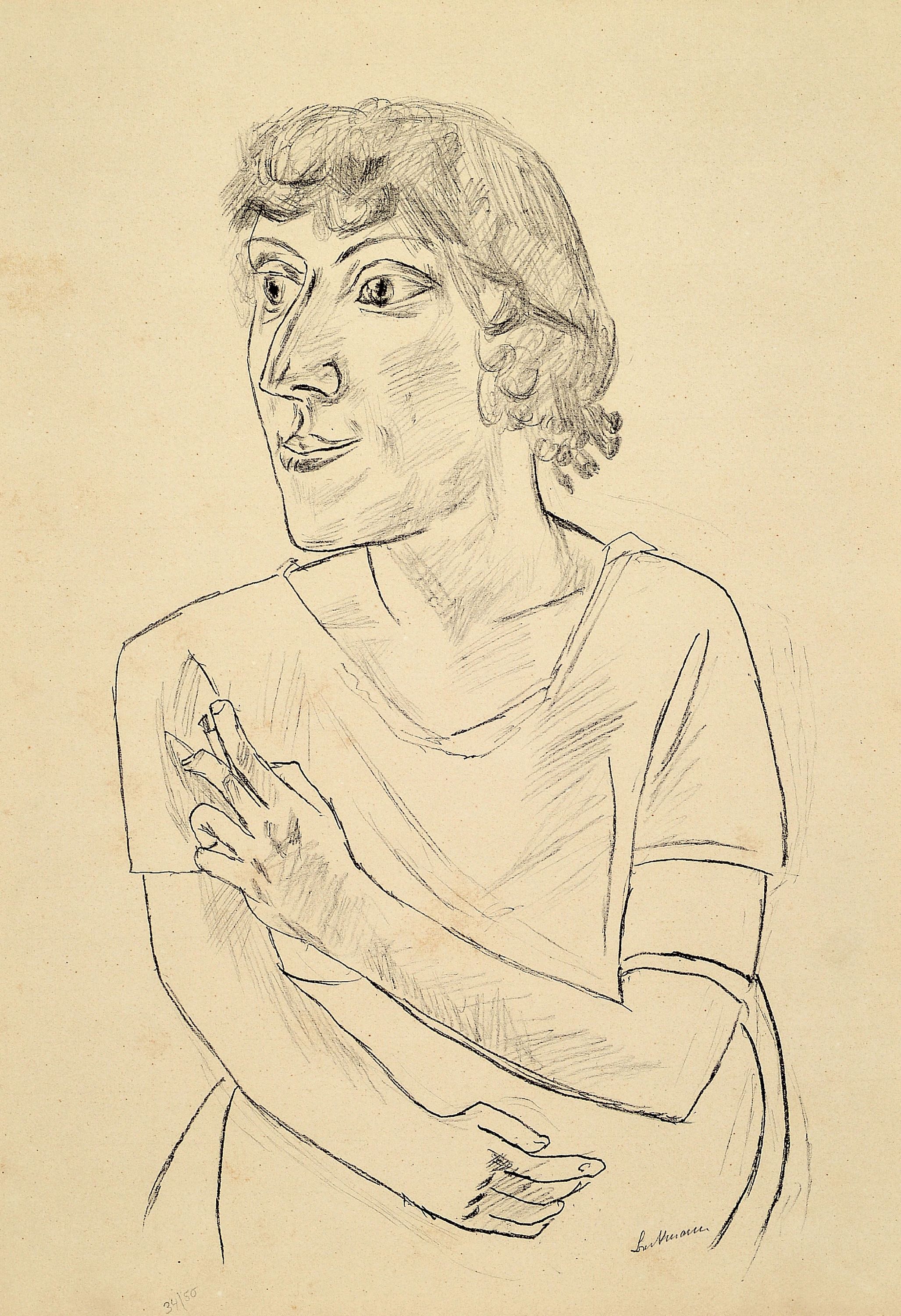 Image 27005911 - Max Beckmann, 1884 Leipzig-1950 NYC, Lithographie auf Bütten, ´Sarika mit Zigarette´, ...