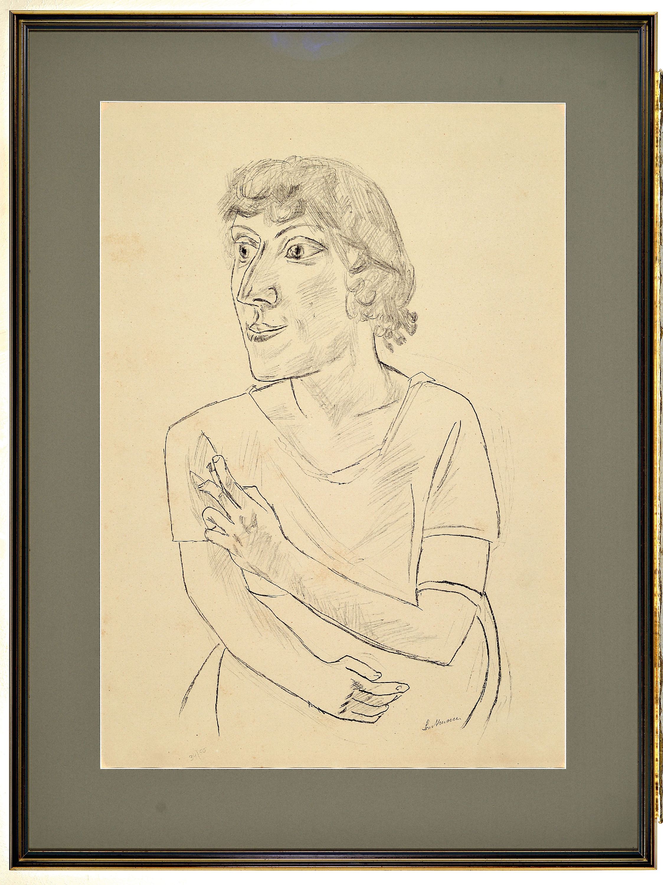 Detail k: Max Beckmann, 1884 Leipzig-1950 NYC, Lithographie auf Bütten, "Sarika mit Zigarette", 1922, Ed. 34/50, rechts unten signiert, Blatt 71x51 ...