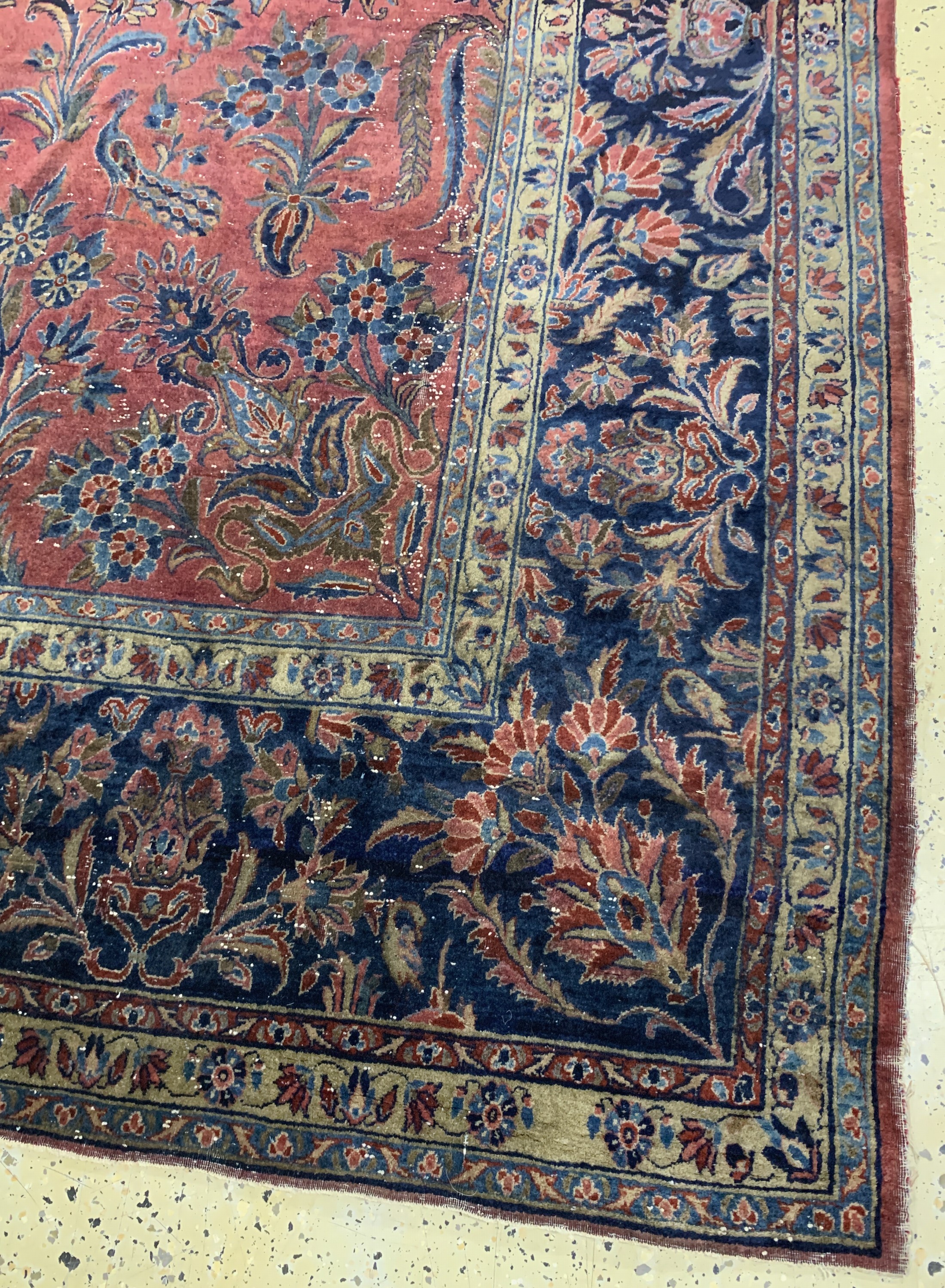 Detail f: "Manchester"Keschan"antik, Persien, um 1900, Manchester-Korkwolle auf Baumwolle, ca. 360 x 250 cm, EHZ: 3-4