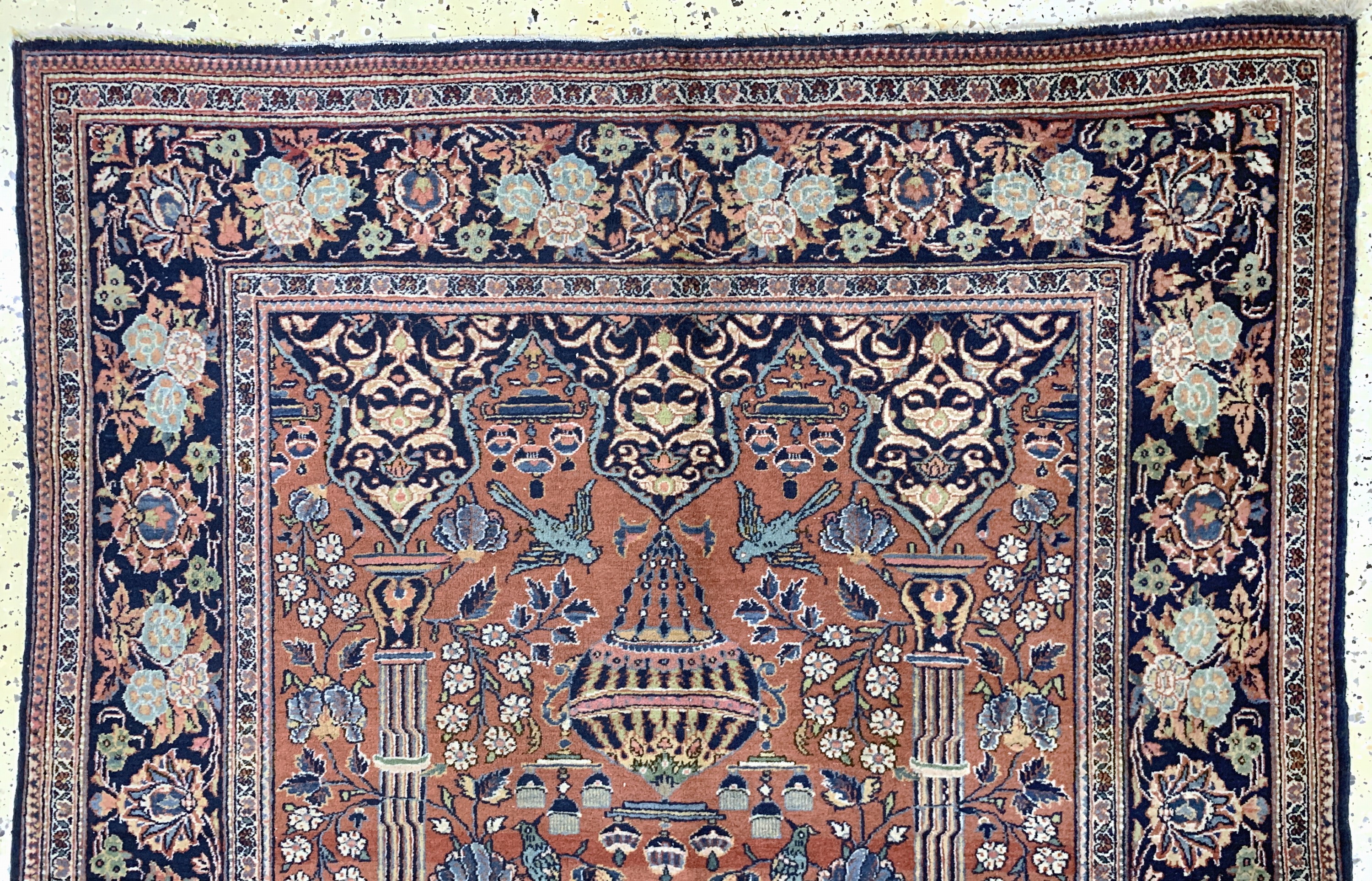 Detail a: Keschan Kork alt, Persien, Anfang 20.Jhd, Korkwolle auf Baumwolle, ca. 200 x 140 cm, EHZ: 2