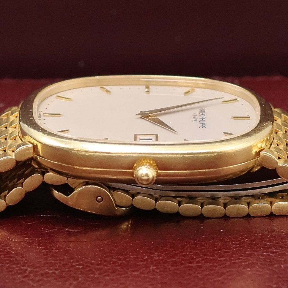 Detail d: PATEK PHILIPPE Ellipse D`Or feine und seltene Herrenarmbanduhr in GG 750/000 Referenz 3747/00, quarz, 2-teil. Geh. inkl. Gliederband m. ...
