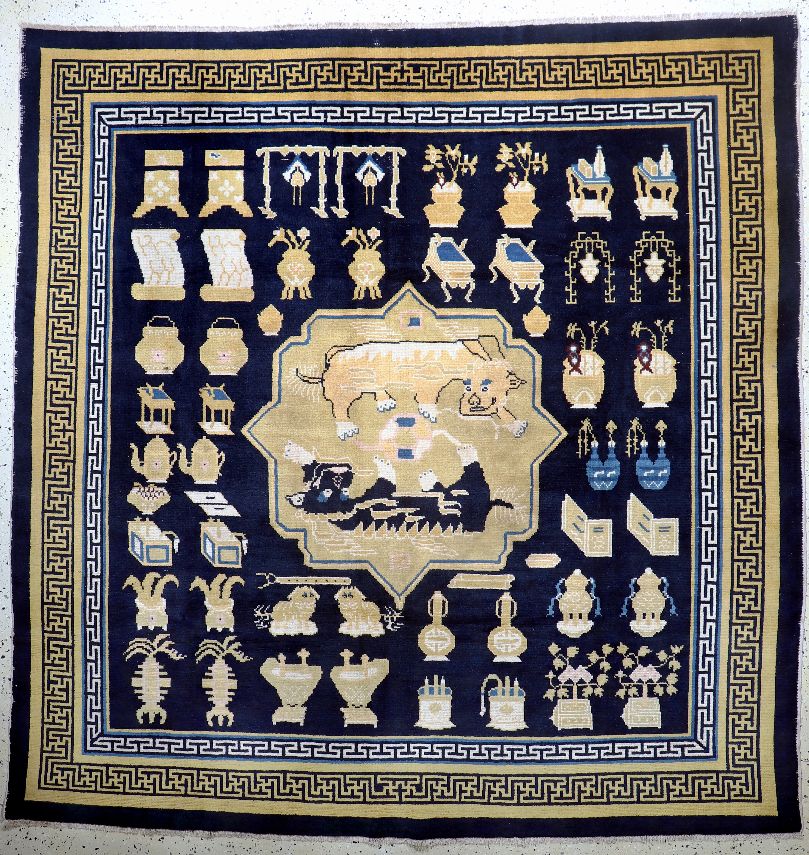 Image 27005997 - Ning-Hsia antik, China, 19.Jhd, Wolle auf Baumwolle, ca. 264 x 258 cm, EHZ: 2, ...