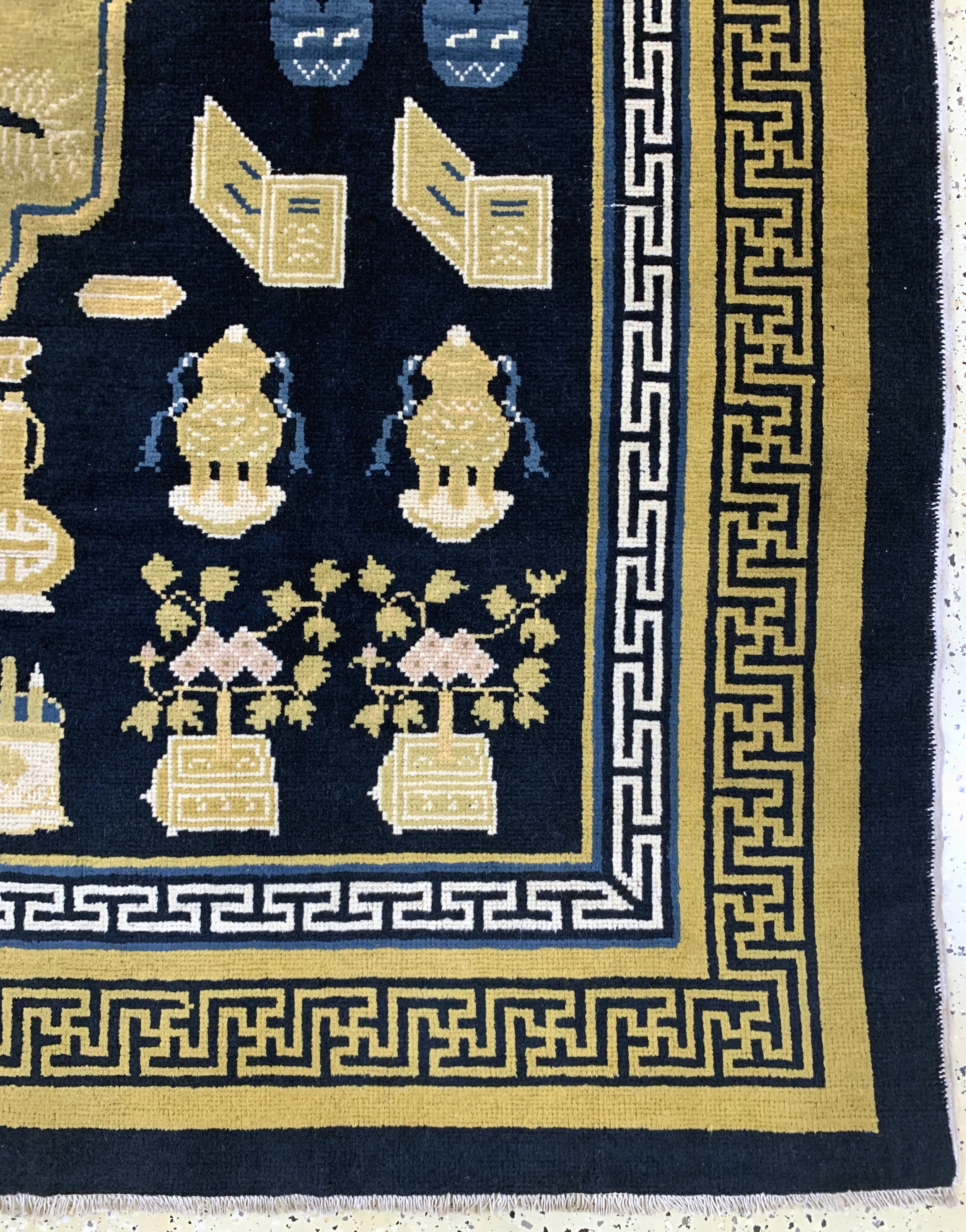 Detail a: Ning-Hsia, China, Anfang 20.Jhd, Wolle auf Baumwolle, ca. 264 x 258 cm, EHZ: 2, (fachkundig gereinigt)