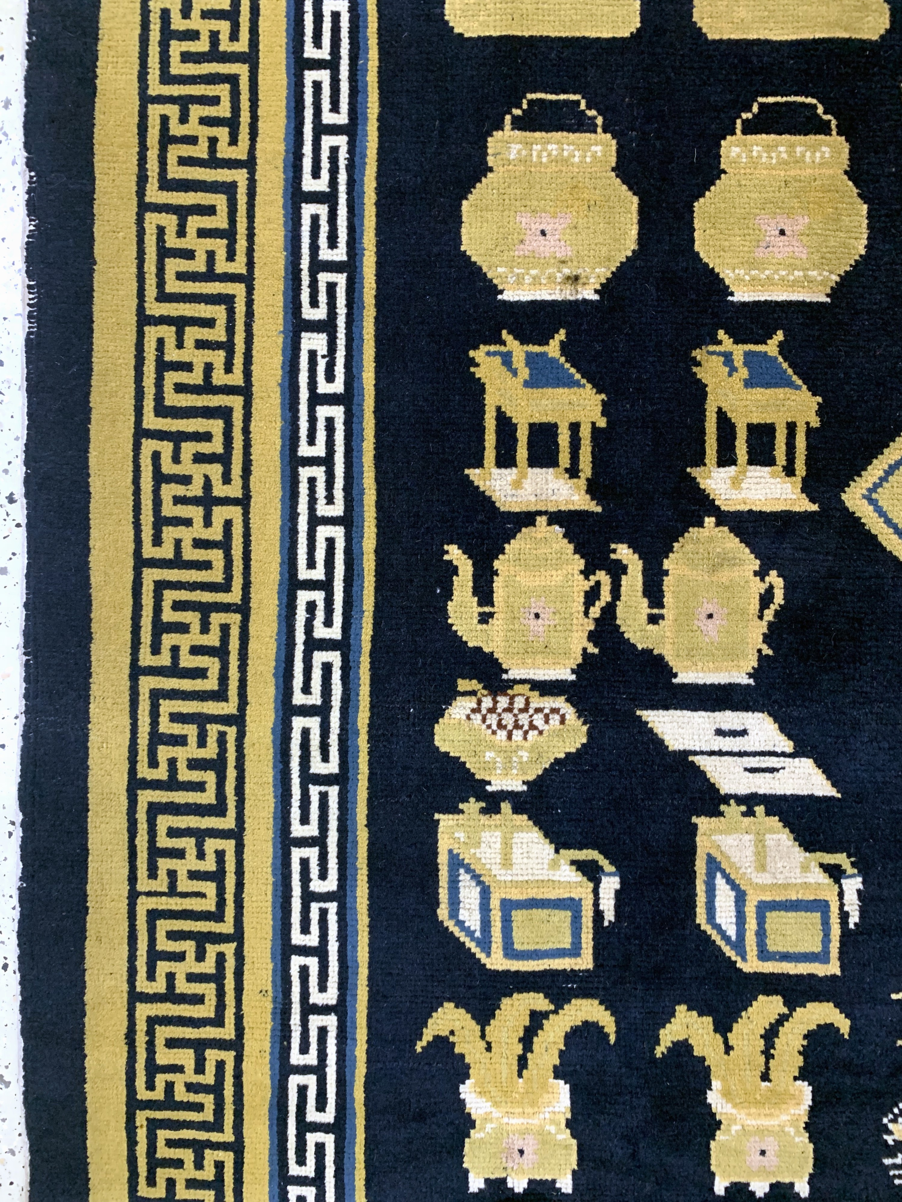 Detail f: Ning-Hsia, China, Anfang 20.Jhd, Wolle auf Baumwolle, ca. 264 x 258 cm, EHZ: 2, (fachkundig gereinigt)