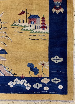 27005991a - Antiker Peking fein, China, um 1900, Korkwolle auf Baumwolle, ca. 208 x 128 cm, EHZ: ...