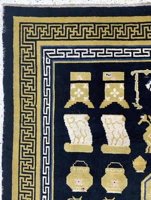 27005997d - Ning-Hsia antik, China, 19.Jhd, Wolle auf Baumwolle, ca. 264 x 258 cm, EHZ: 2, ...