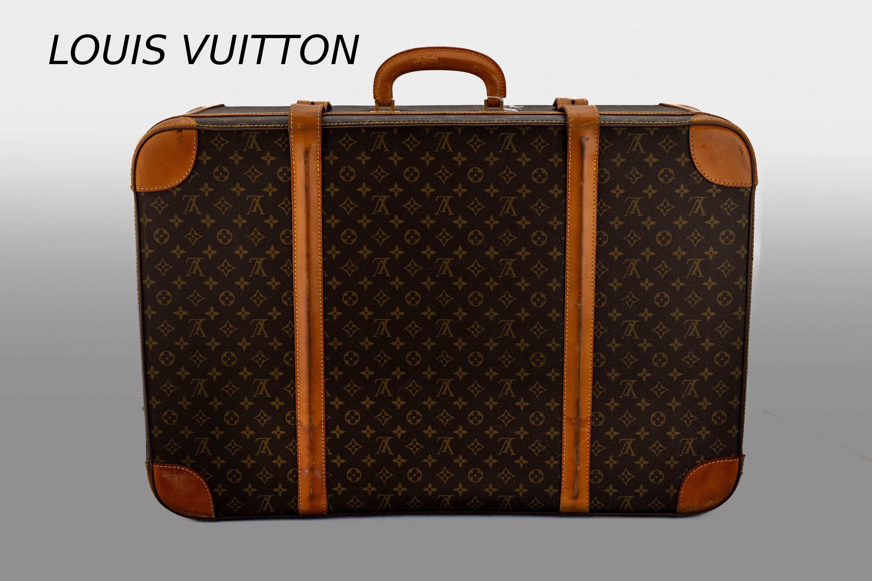 Image 27006032 - LOUIS VUITTON Koffer, ´Stratos 80´, um 1970, Monogram Canvas, Besätze, Tragegriff ...