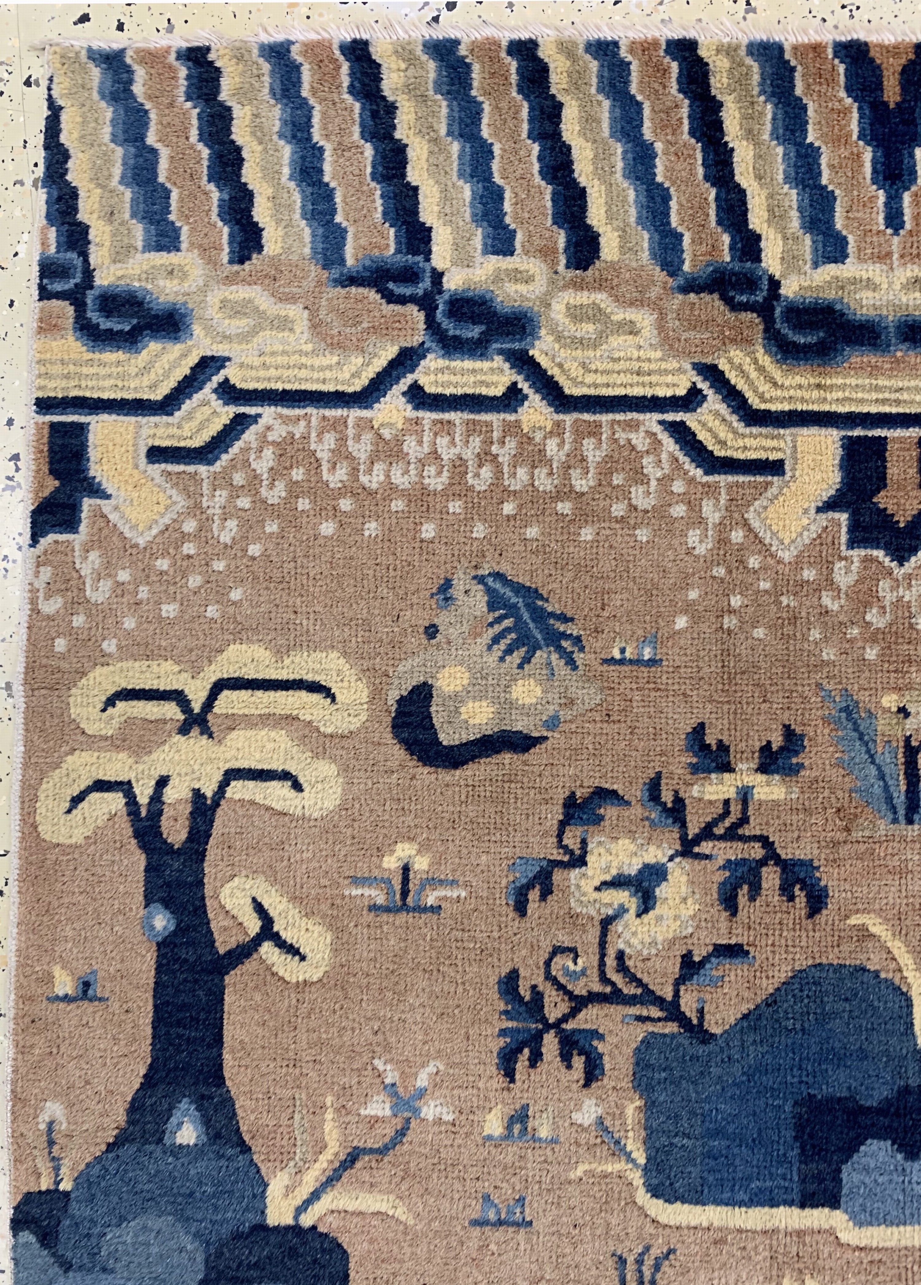Detail d: Ning-Hsia"8 heilige Pferde", China, Anfang 20.Jhd, Wolle auf Baumwolle, ca. 210 x 130 cm, EHZ: 2, (fachkundig gereinigt)