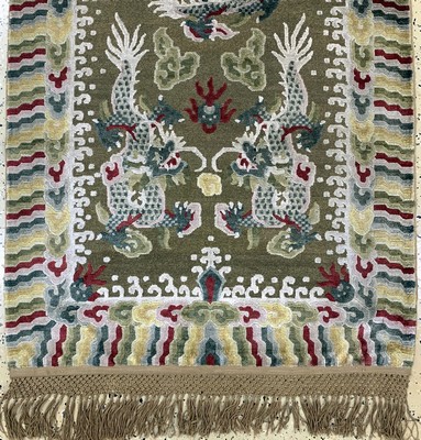 27006061c - Imperialer Seiden Ning-Hsia´Drachenteppich´, Westchina, Verbotene Stadt, signiert(zum ...