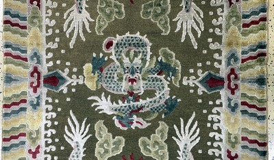 27006061d - Imperialer Seiden Ning-Hsia´Drachenteppich´, Westchina, Verbotene Stadt, signiert(zum ...