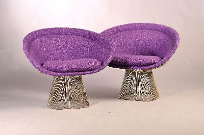 27006070a - Paar Armlehnstühle, Entw. Warren Platner (1919-2006), Ausführung wohl Knoll ...