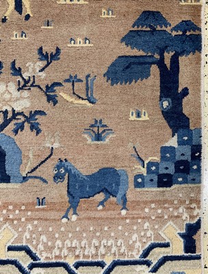 27006082g - Ning-Hsia´8 heilige Pferde´, China, um 1900, Wolle auf Baumwolle, ca. 210 x 130 cm, ...