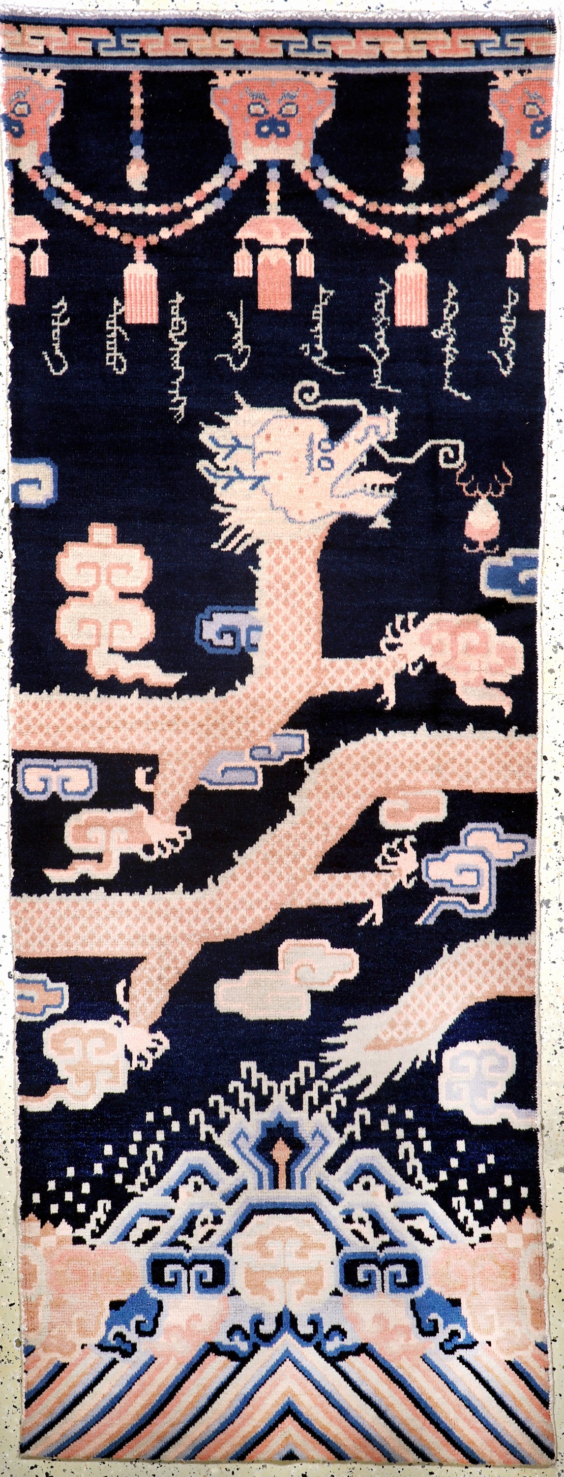 Image 27006126 - Ning-Hsia´Drachen-Säulenteppich, signiert mit Tibetische/mongolischen ...