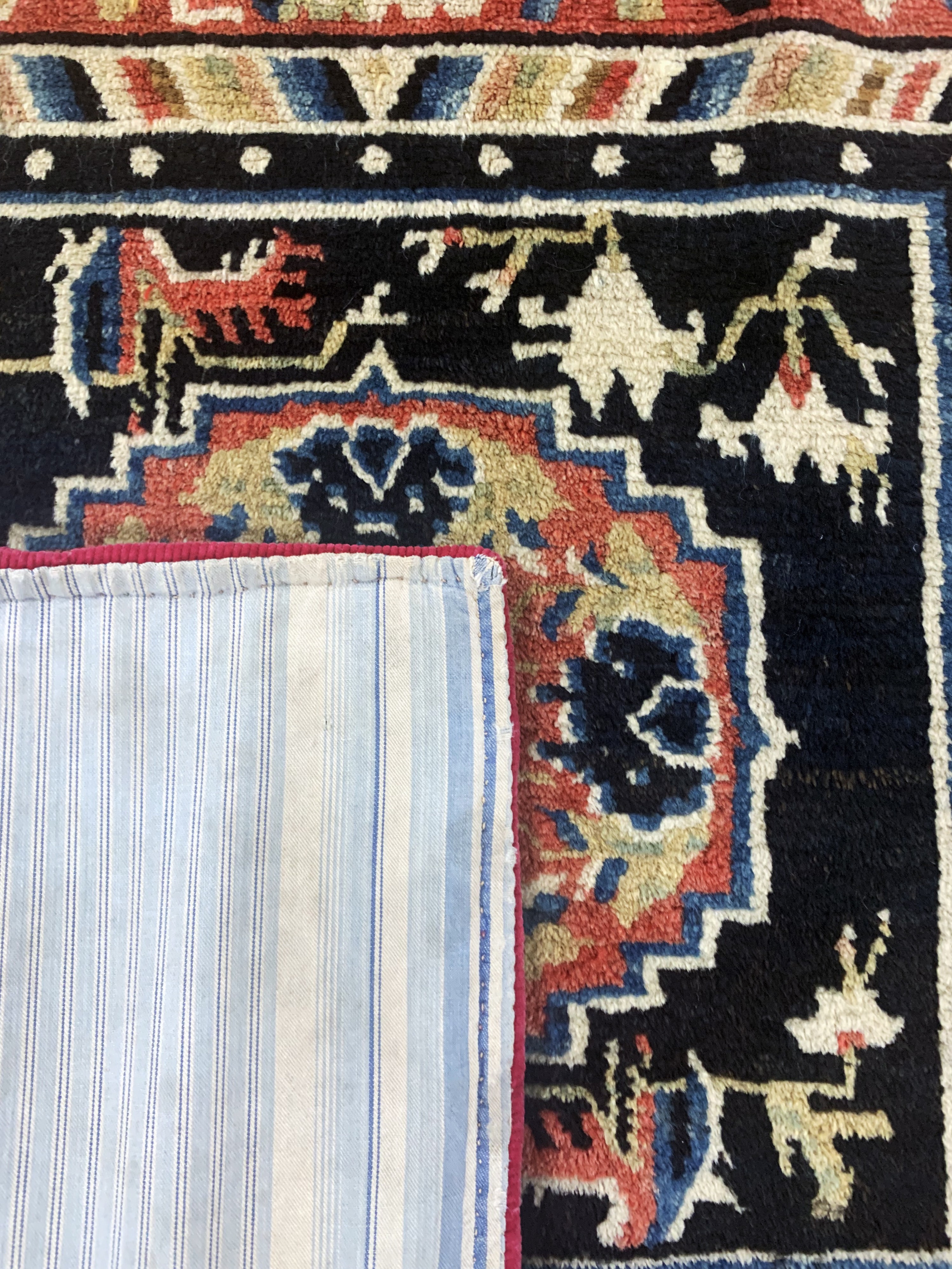 Detail d: Ning-Hsia"Sitzbankmatte", antik, China, 19.Jhd, Wolle auf Baumwolle, ca. 75 x 78 cm, EHZ: 2
