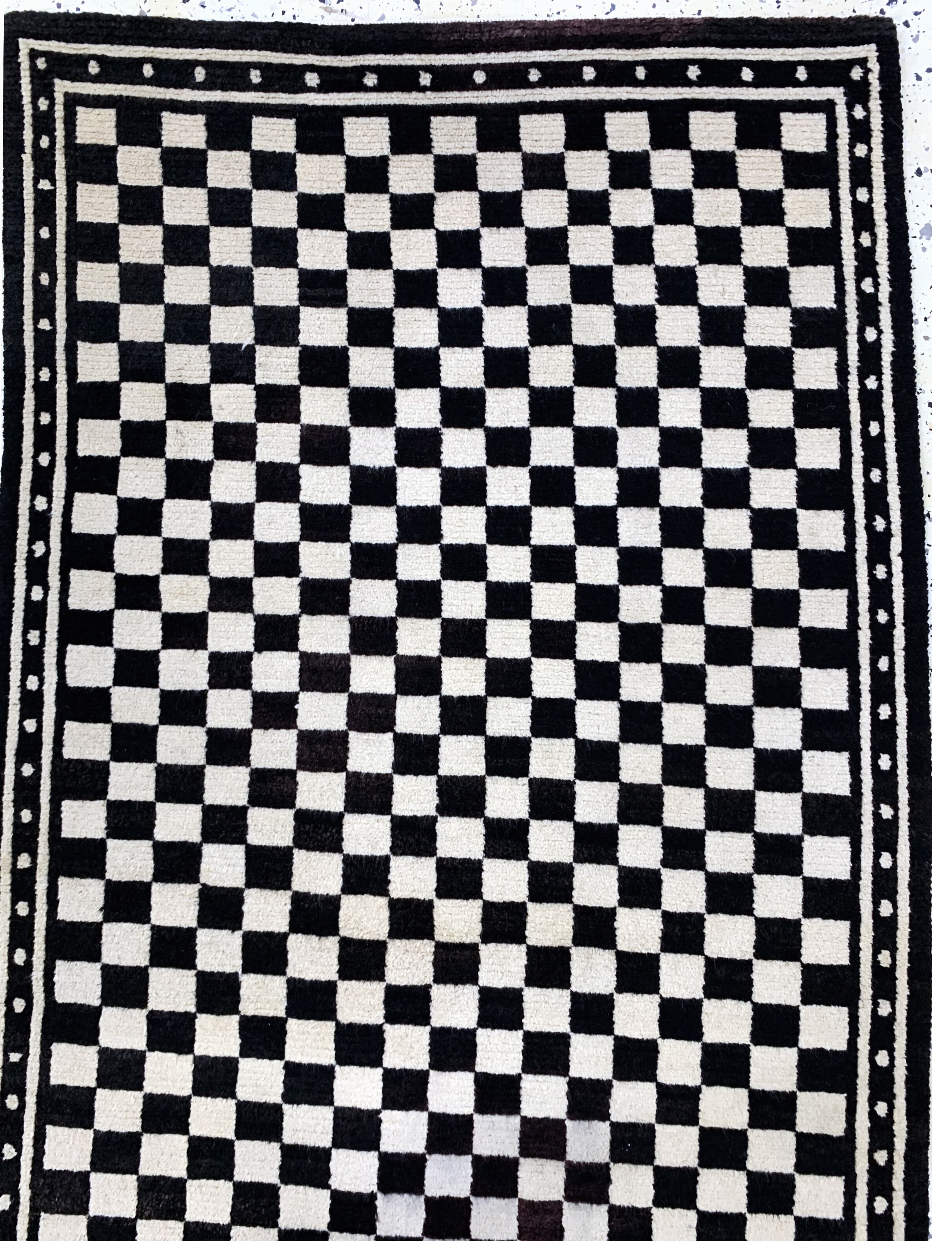 Detail a: Tibet"Schachbrett"Motiv, um 1920-1930, Wolle auf Baumwolle, ca. 293 x 86 cm, EHZ: 1-2