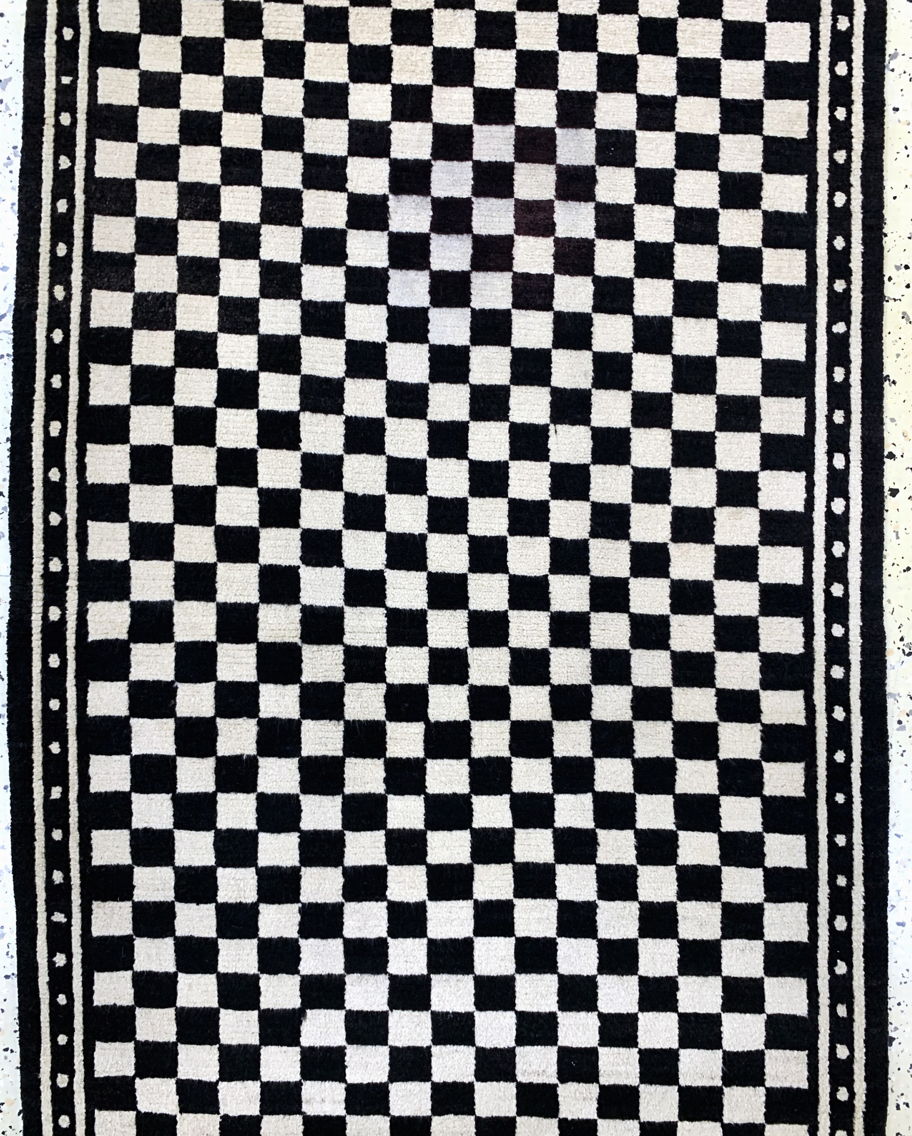 Detail b: Tibet"Schachbrett"Motiv, um 1920-1930, Wolle auf Baumwolle, ca. 293 x 86 cm, EHZ: 1-2