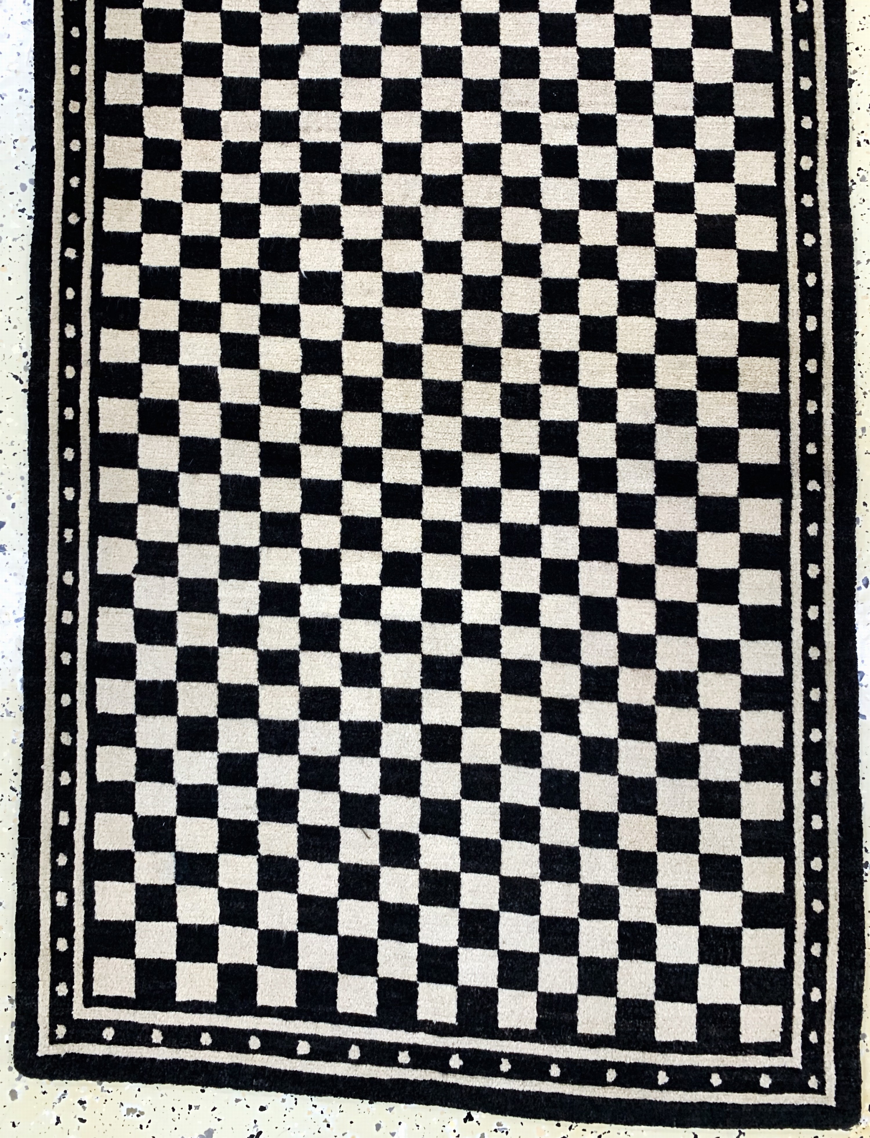 Detail c: Tibet"Schachbrett"Motiv, um 1920-1930, Wolle auf Baumwolle, ca. 293 x 86 cm, EHZ: 1-2