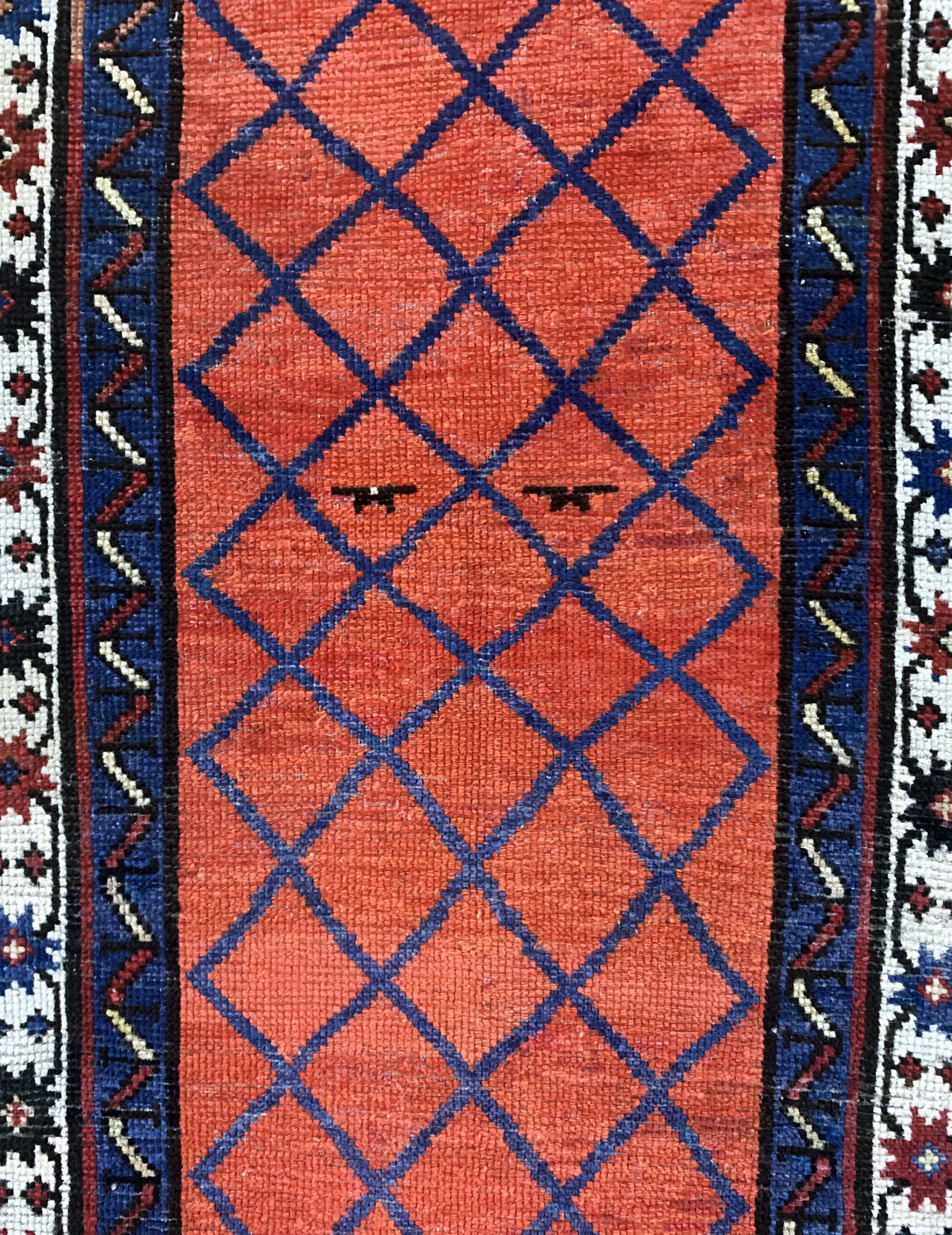 Detail d: Antiker"Talisch"Kazak, Kaukasus, 19.Jhd, Wolle auf Wolle, ca. 257 x 122 cm, EHZ:(gleichmäßig dünn), restauriert