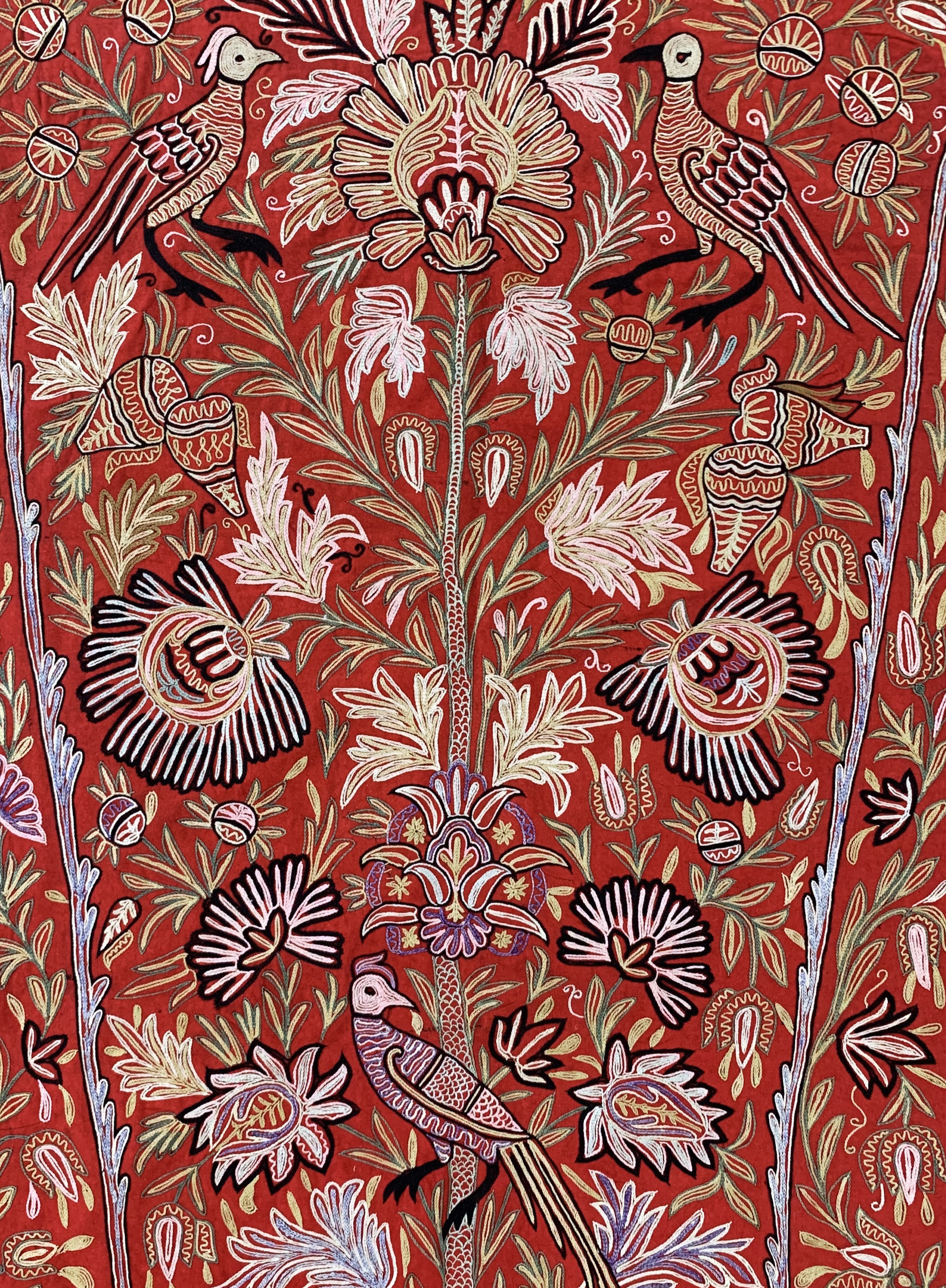Detail c: "Rasht-Susani"antik, Persien, um 1900, Seide-Baumwollstickerei, ca. 230 x 145 cm, EHZ: 2, (kleine Löcher)