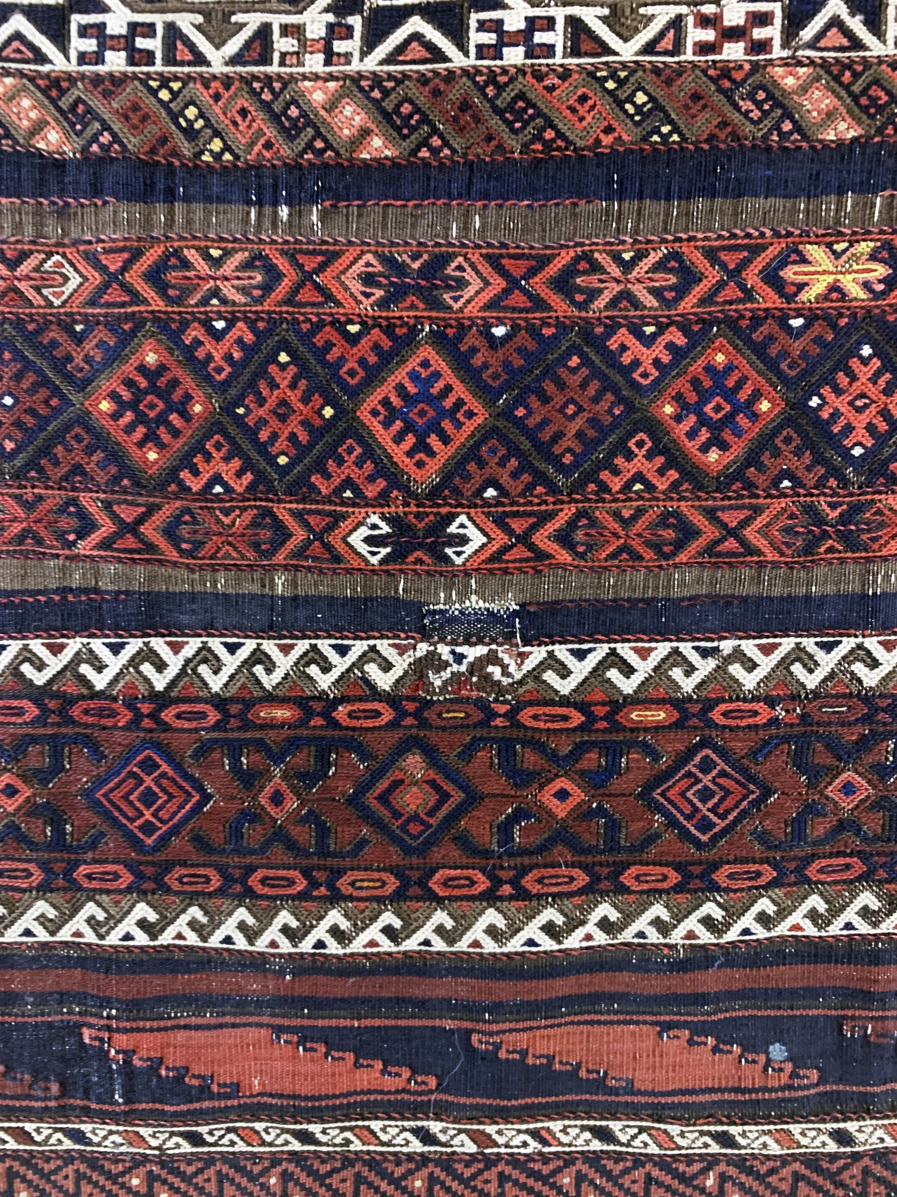 Detail c: Belutsch"Sumakh"Sehr fein, Persien, 19.Jhd,Wolle auf Wolle, ca. 275 x 165 cm, EHZ: 2, (kleine Restaurierung)