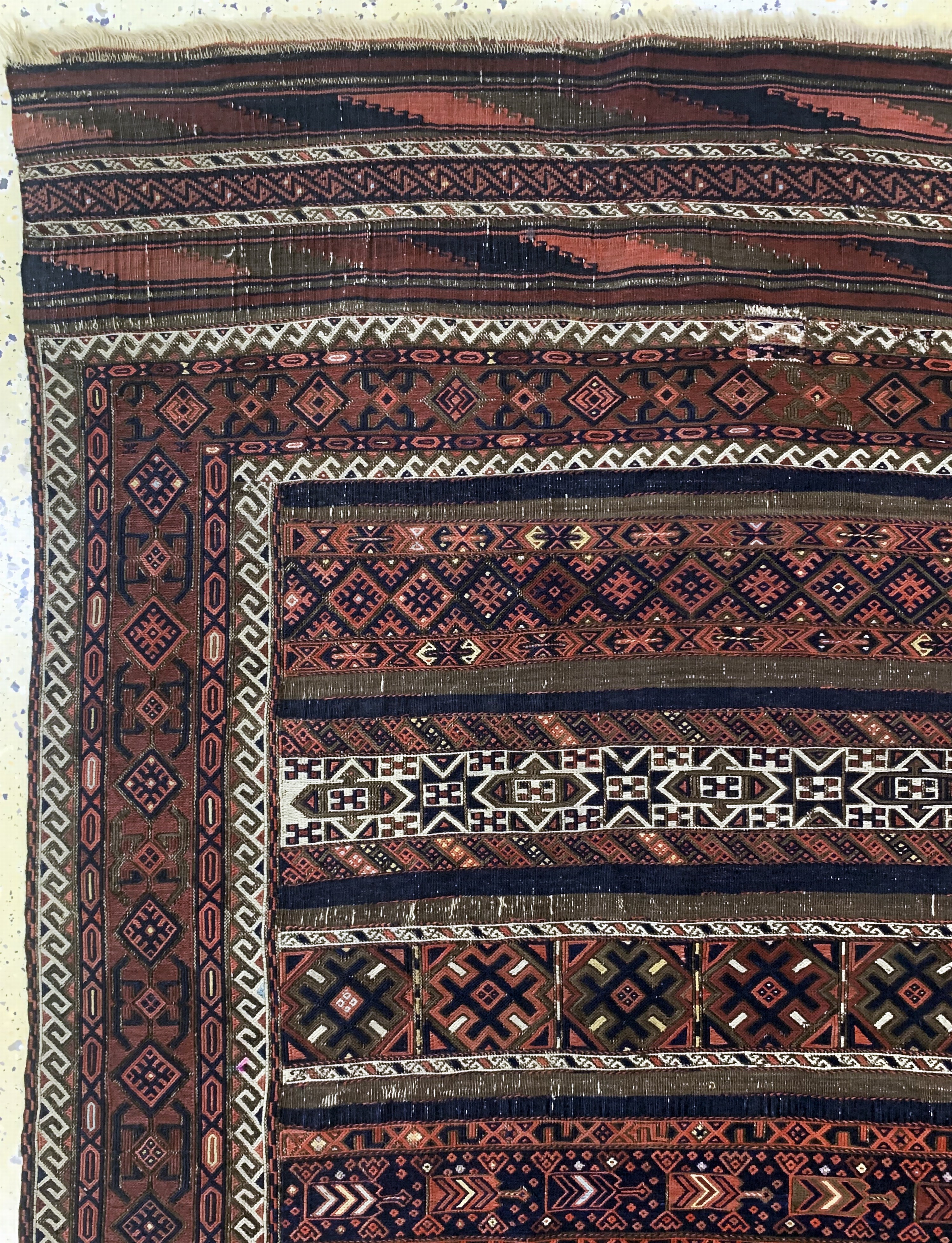 Detail f: Belutsch"Sumakh"Sehr fein, Persien, 19.Jhd,Wolle auf Wolle, ca. 275 x 165 cm, EHZ: 2, (kleine Restaurierung)
