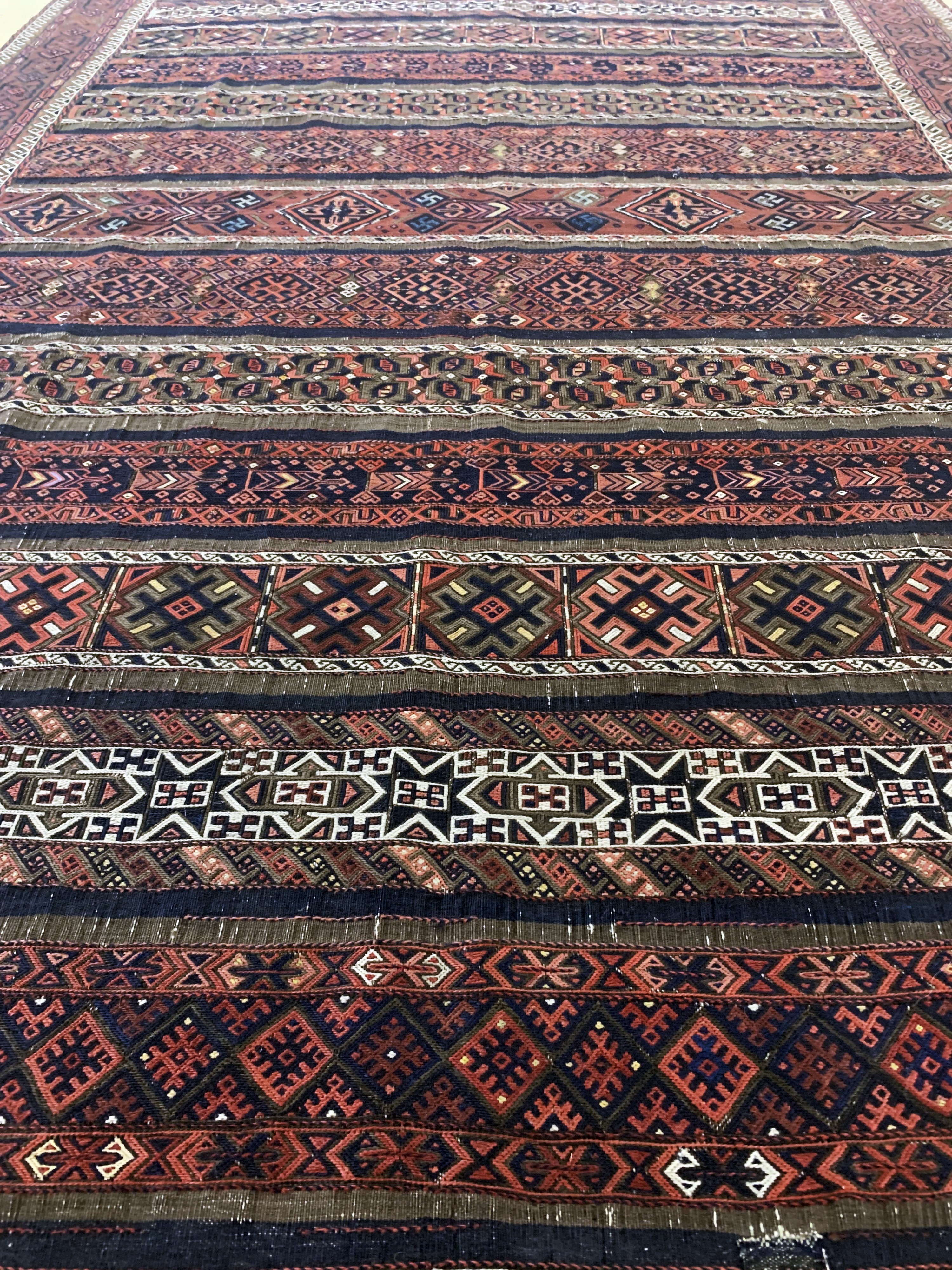 Detail h: Belutsch"Sumakh"Sehr fein, Persien, 19.Jhd,Wolle auf Wolle, ca. 275 x 165 cm, EHZ: 2, (kleine Restaurierung)