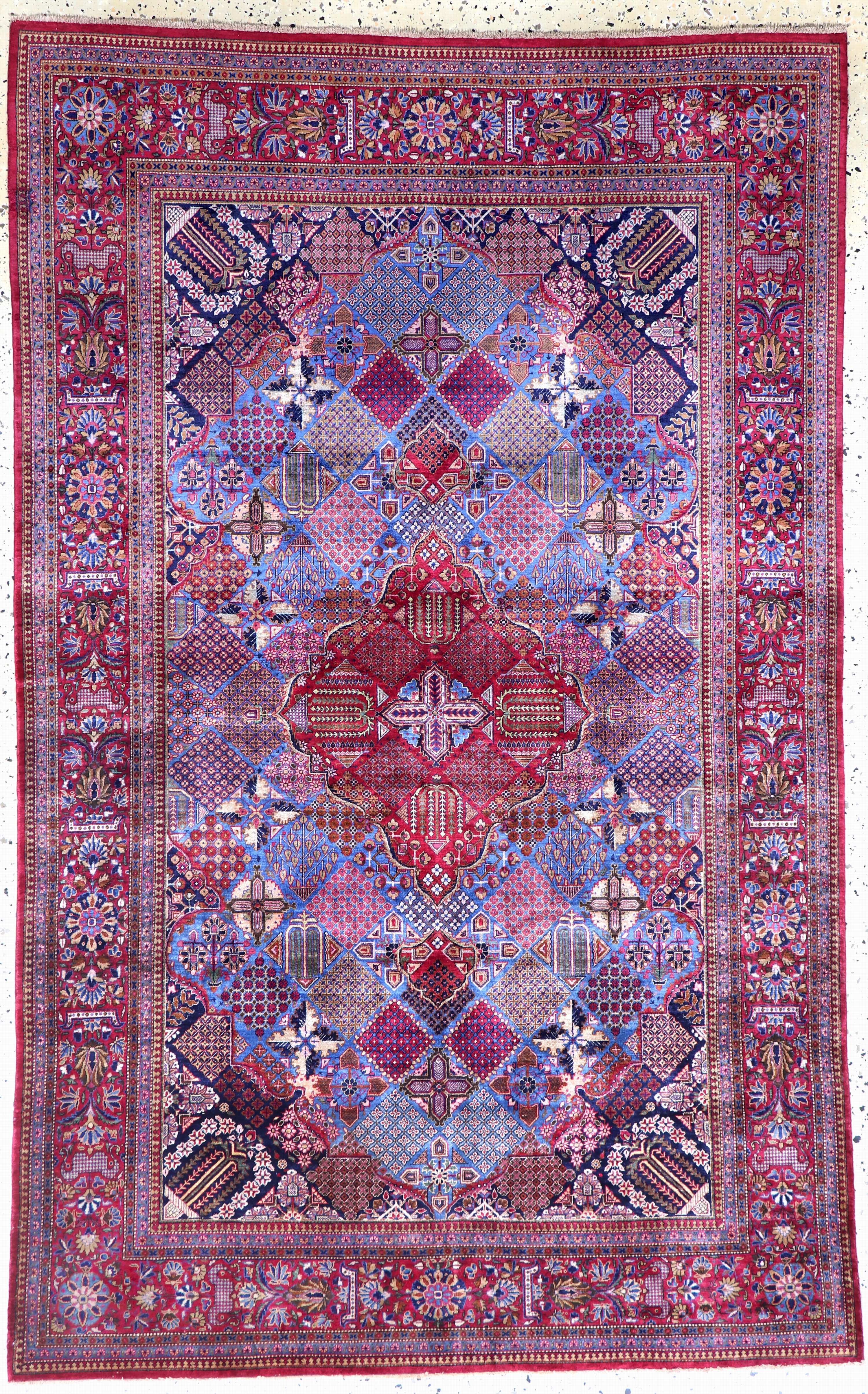 Seiden Keschan(wohl Dabir), Persien, antik,um 1900, reine Naturseide, ca. 211 x 131 cm, ca. 1,0 Mio. Kn/qm, gereinigt, EHZ: 1-2, (kleine ...