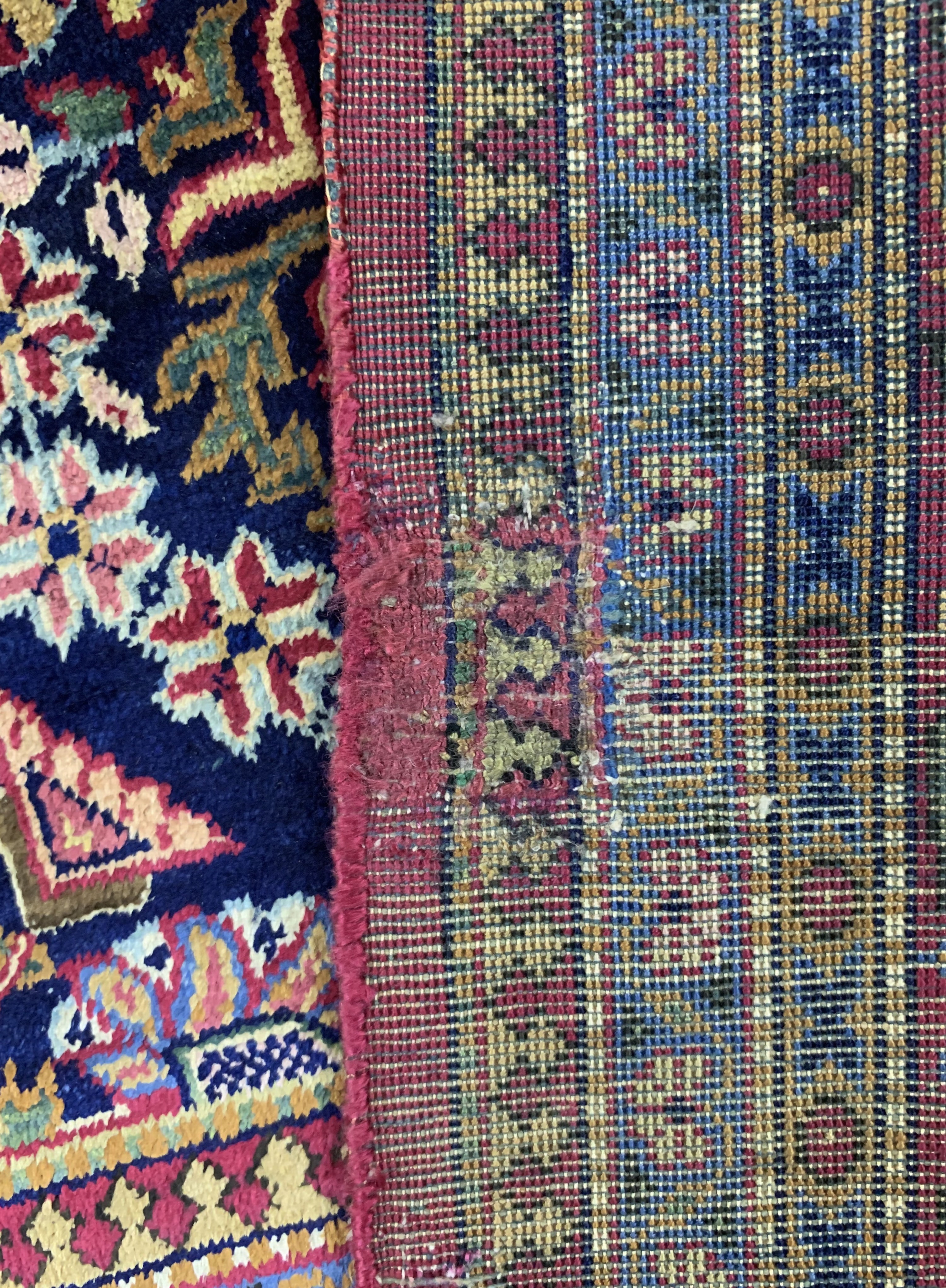 Detail g: Seiden Keschan(wohl Dabir), Persien, antik,um 1900, reine Naturseide, ca. 211 x 131 cm, ca. 1,0 Mio. Kn/qm, gereinigt, EHZ: 1-2, (kleine ...