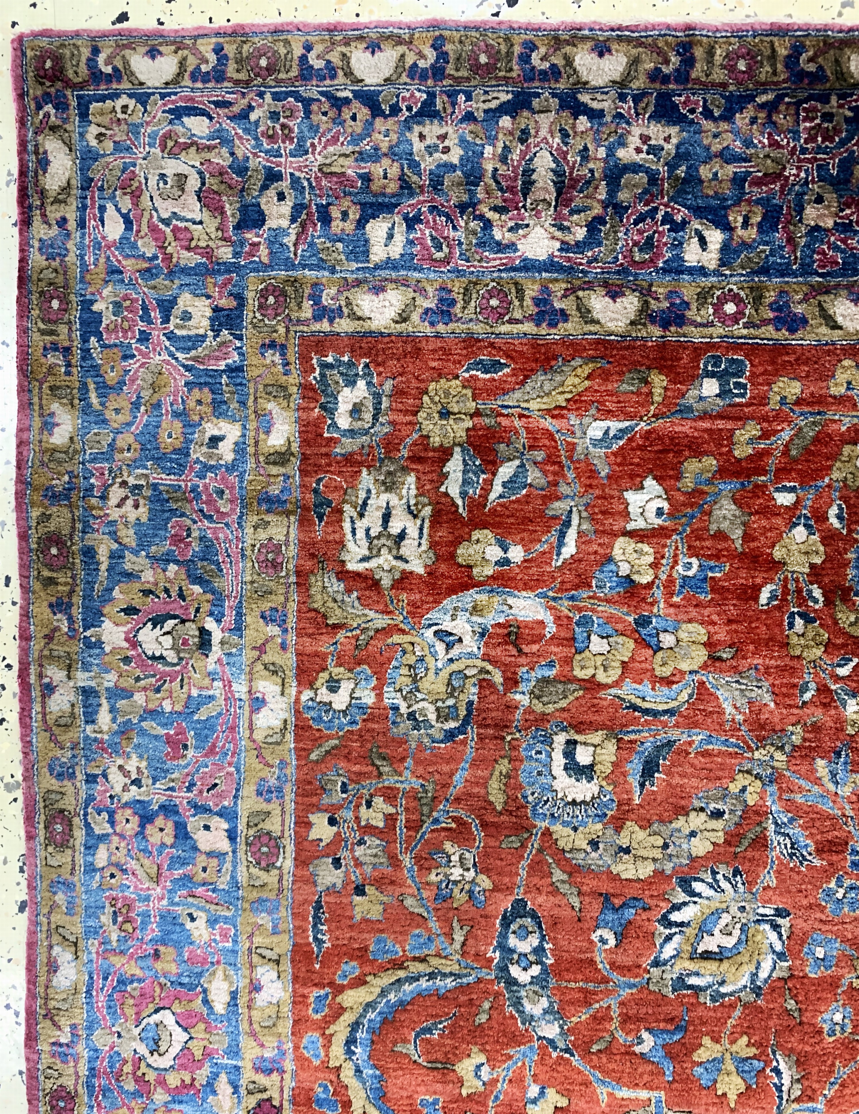 Detail d: Antiker Seiden Keschan, Persien, um 1900, reine Naturseide, ca. 198 x 125 cm, ca. 1,0 Mio. Kn/qm, gereinigt, EHZ: 1-2
